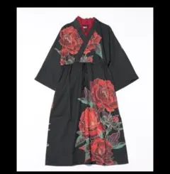 吉事装　着物 ワンピース　牡丹　モダン　倭物やカヤ　ふりふ