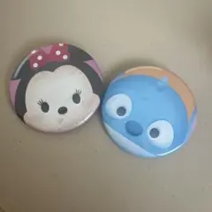 ミニーマウス　スティッチ 缶バッチ　2個セット