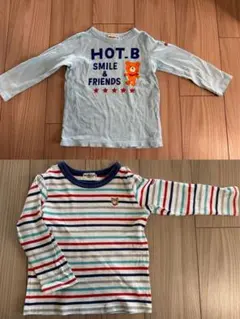 中古　2枚　ミキハウス HOT-B 長袖カットソー 100cm