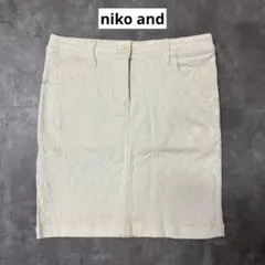 春 平成 Y2K niko and... ダマスク柄 タイトミニスカート