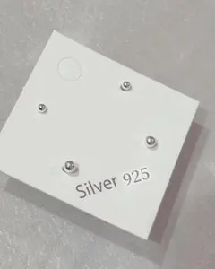 シルバー925 ボール型ピアス 4個セット　金属アレルギー対応　2mm 3mm