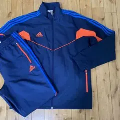 値下げ⭐︎美品　adidas ウィンドブレーカーセット L ネイビー/オレンジ