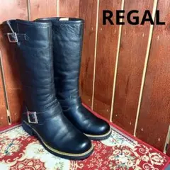 REGAL エンジニア　ブーツ　シボ加工　ブラック　23cm