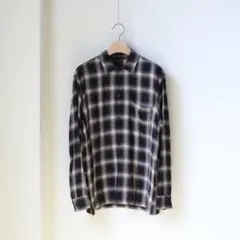23SS COMOLI レーヨン チェック オープンカラー シャツ 2 - メルカリ