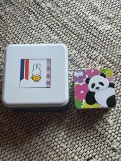 キャラクター缶ケース2点セット！ディックブルーナミッフィー/香港パンダ小物入れ