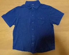MALE & CO. ドット柄 半袖シャツ ネイビー LLサイズ