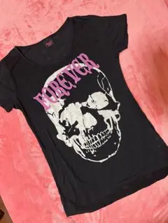 Liquid Girl スカル透け生地に大きなスカルプリント Tシャツ　美品