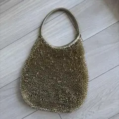 美品】ANTEPRIMAゴールド メッシュ ハンドバッグ リングハンドル 