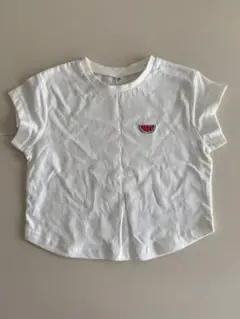 西松屋　未使用品　スイカ刺繍 ホワイトTシャツ