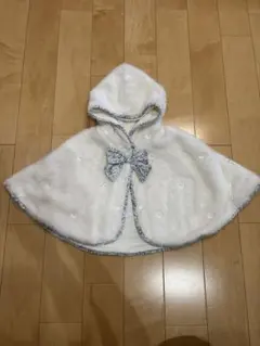 スラップスリップ　アウター　ポンチョ リボン　花柄　フリーサイズ