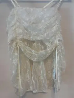 【夏物セール　店舗売り切れ】レース ドロスト キャミ　白レース