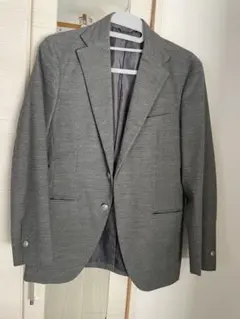 グレー ビジネスジャケット シングルブレスト