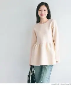 【未使用品】coca スポンディッシュニットフレアトップス ペプラムニット