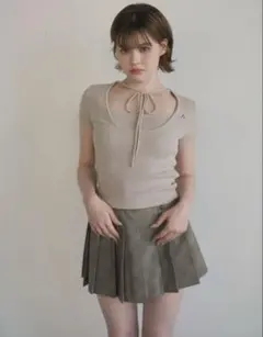 andmary Thalia ribbon knit tops black - メルカリ