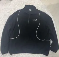 ブラック ハーフジップ トレーナー