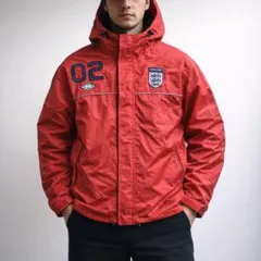 00s UMBRO イングランド代表 ナイロンジャケット フード 赤　ベッカム期