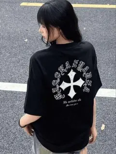 【即購入⭕️】クロス グラフィック Tシャツ ブラック 半袖 ストリート