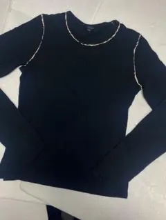 Burberry London黒 ノバチェック パイピング　バーバリーカットソー