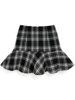 GRL インパン裏地付きツイードチェックフレアミニスカート