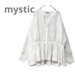 【mystic ミスティック】ブラウス フレア シアー ホワイト 羽織り