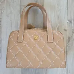 CHANEL ワイルドステッチ ハンドバッグ ベージュ キャメルのサムネイル