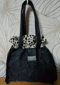 ハンドメイドキルティング巾着トートバッグ ダルメシアン