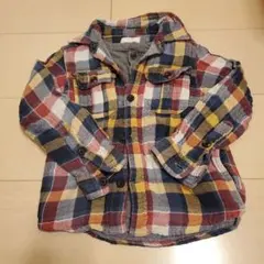 ZARA KIDS 重ね着風　チェック柄フランネルシャツ