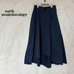 earth music&ecology ネイビー フレアスカート ロング丈のサムネイル