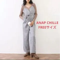 ANAP CHILLE　カラーグレンチェックキャミソールオールインワン