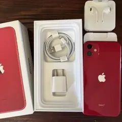 iPhone11 RED 128GBケース付属品(未使用)有り