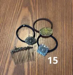 ⑮総額約5千円相当✨未使用日本製 ヘアアクセ5点まとめ売り　エスニック