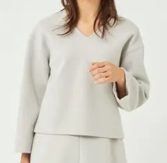 美品✨ グリーンレーベルリラクシング ニードルジャージー Vネックプルオーバー