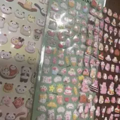 パンダ　うさぎ　ねこ　ぷっくりシールセット