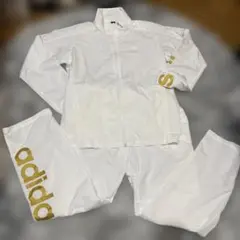 超美品 adidas ホワイト ジャージセットアップ