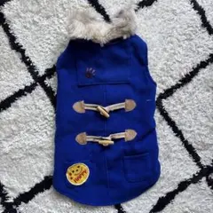 犬服 フード付き ダッフルコート LL 青