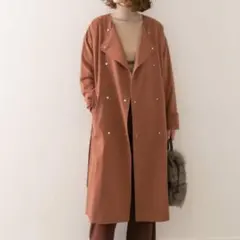 【美品】URBAN RESEARCHROSSO　ノーカラーダブルテロンチ　コート