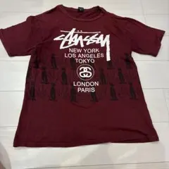 激レア Stussy シャドーマン ワールドツアー Tシャツ バーガンディのサムネイル