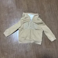 GAP ベージュ ジップアップ フード付きトレーナー 2歳用