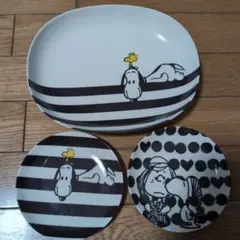 スヌーピー 陶器製皿 3枚セット