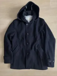 ピーコート　ブラック　フード付き