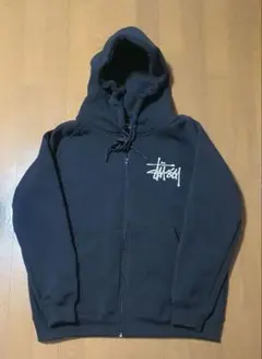 Stussy ブラック ジップアップパーカー M