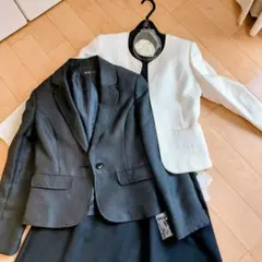 新品3点セット 11AR L 黒白ジャケット+ワンピース 卒園卒業 入園入学ママ