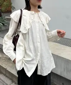 襟フリルブラウス　mystic