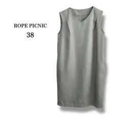 【Ropé Picnic】V領無袖連身裙 膝上 簡約 灰色 38