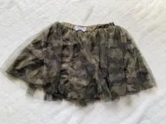 迷彩柄チュールスカート風パンツ