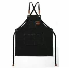 【引越の特売】エプロン黒（帆布生地）のサムネイル