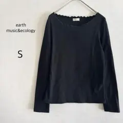 【earth music&ecology】 カットソー メロウフリル ブラック