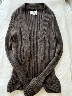 試着のみTANG!アルパカ100%リブ編みカーディガン サイズ2