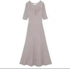 Lily Brown 美品　リブニットラメワンピ