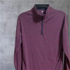 モ*ウ様 モンベル　ロングスリーブジップアップシャツ　M ボーダー　赤